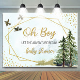 Grün Pflanzen Und Vögel Funkeln Hintergrund Für Baby Dusche